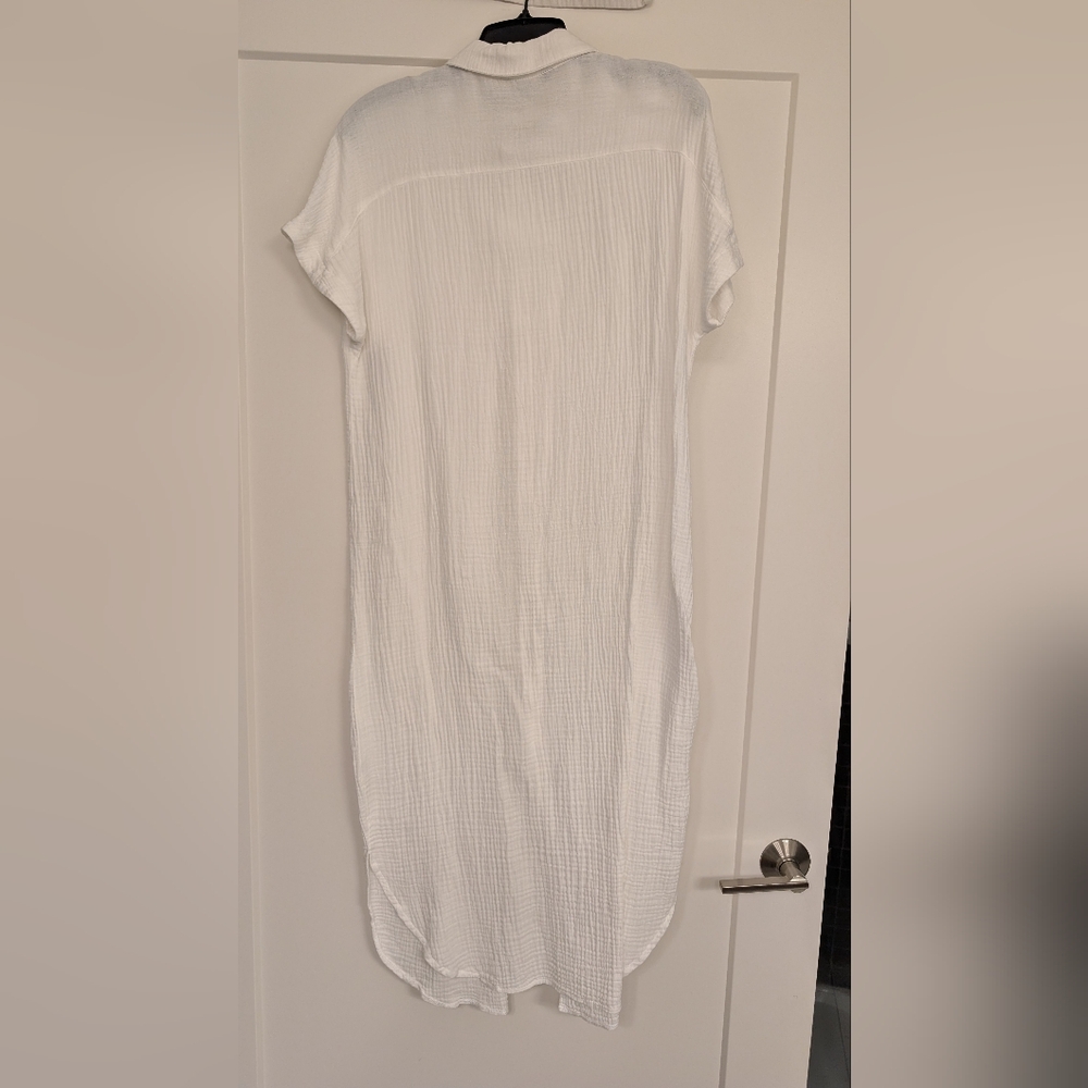 White Button-Down Long Beach Cover - image 3